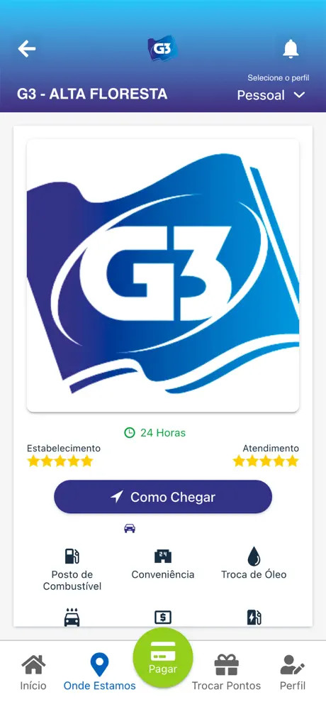 Tela oficial do G3 Card com a unidade de Alta Floresta